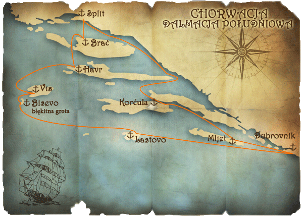 rejsy morskie jachtem CHORWACJA split do dubrownik