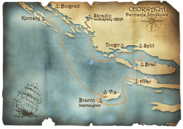 rejsy morskie jachtem CHORWACJA split do biograd